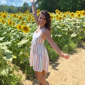 American eagle striped halter dress